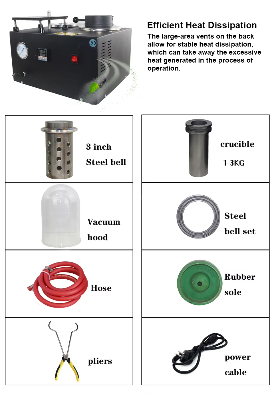 2000W 1250°C Digital Jewelry Vacuum Casting Machine Lost Wax Casting Jewelry